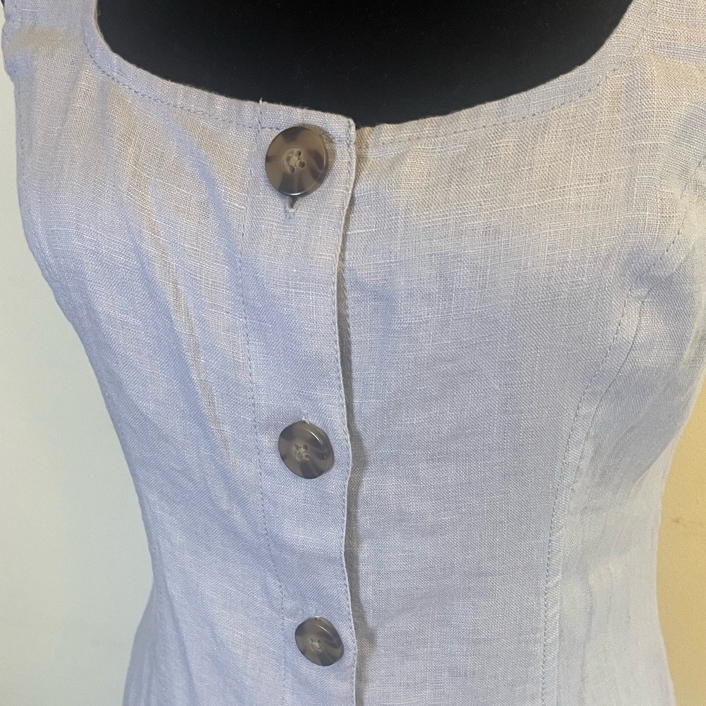Madewell Light Blue Button-Front Midi Dress - Picture 5 of 7